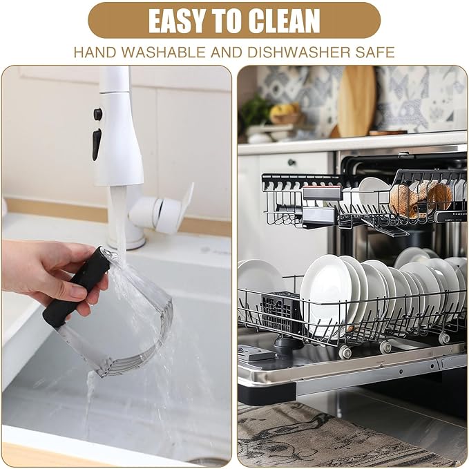 LemonRoad 12 Pcs Large Dough Blender for Baking Bulk Heavy Duty Pastry Cutter Tool Stainless Steel Dough Cutter Butter Masher Flour Beater with Thick Blade Dishwasher Safe for Easy Mixing Kitchen