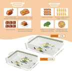 ACMLIFE Ceramic Casserole Dish for Oven, Floral Baking Dishes for Oven Lasagna Pan, Large Baking Dish with Handles, Durable and Oven Safe Pan, for Roasting and Baking, Gift Packaging 2 Pcs Set(13"x8"+10.3"x6.3") (Iris)