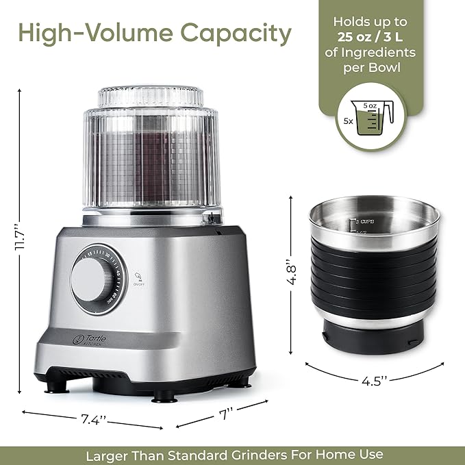 Commercial Electric Spice Grinder 750W - Heavy Duty Stainless Steel Herb Grain Coffee Grinder with Timer Pulse Mode - 2 Cups for Masalas Seeds Nuts Kitchen Use