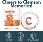 Greenline Goods – University of Clemson Tigers College Whiskey Glasses (Set of 2), 10 oz – Full-Color Logo + Campus Map