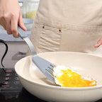 To encounter 3 Pieces Silicone Spatula Set, Heat Resistant Flexible Turner Spatulas, Nonstick Cookie Spatula, Fish Spatula, Dishwasher Safe, Light Grey