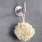 Self Adhesive Hooks 304 Stainless Steel Heavy Duty Hangers Without Nails for Bathrooms Kitchen Livingroom Garage Hotel Towel Hook-2 Pack (Silver)