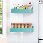 Magnetic Spice Rack for Refrigerator, Kitchen Organizer and Storage Shelf, Blue(2 Pack)