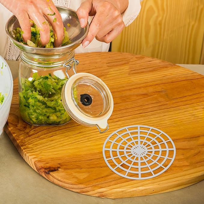 KICHOUSE 5pcs Pickle Jar Press Plate Kimchi Jar Pressure Fermentating Weight Jar Kit For Vegetables Canning Supplies