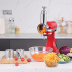 Stainless Steel Slicer Shredder Attachment for KitchenAid Stand Mixer, Large Salad Machine with Vegetable Slicer Cheese Grater Attachments for Kitchen Aid, Dishwasher Safe by Rafbar