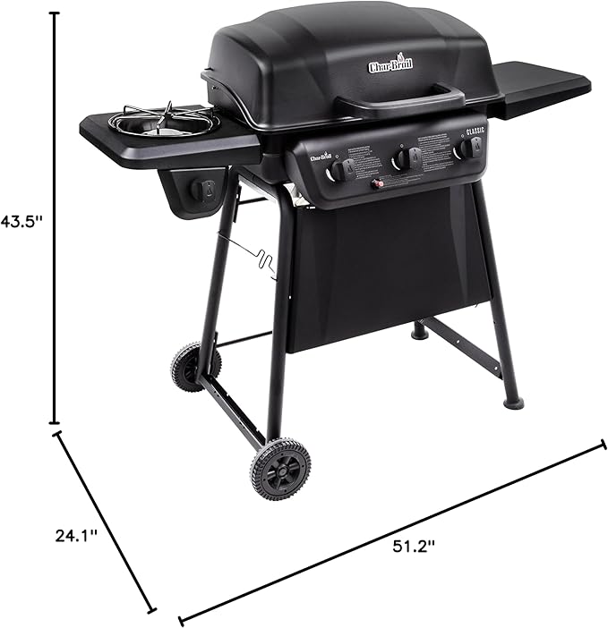 Char-Broil® Classic Series™ Convective 3-Burner with Side Burner Propane Gas Stainless Steel Grill - 463773817-P2