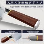 8 Pieces Knife Set with Magnetic Block, Ultra-Sharp High-carbon Steel Kitchen Knife Set, Professional Knife Block Set with Ergonomic Wooden Handle & Sharpener