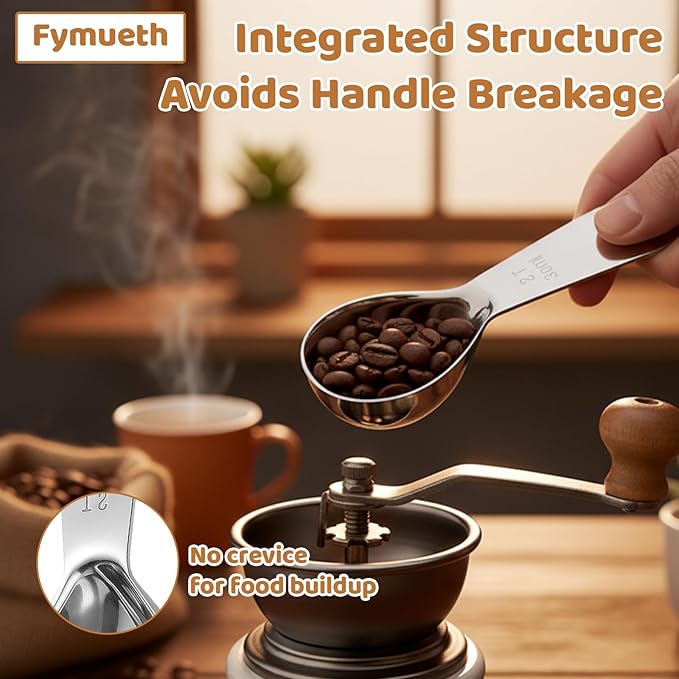 2 Tablespoon Scoop, Stainless Steel Tablespoon Measuring Spoon, 2 Tbsp Scoop for Coffee, Baking, Cooking, 30ml Capacity, 4.69 x 1.97 Inches (Set of 2)