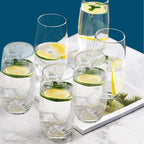 CUKBLESS Drinking Glasses Set of 6, Crystal Highball Water Glasses, Glass Cups for Water, Juice, Beverage, Mojito, Mixed Drinks, Cocktail Glass Set，13 Oz