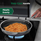 MOMOSTAR Hybrid Nonstick 6-Piece Frying Pan Set, 8, 10 and 12-Inch Cookware Sets with Tempered Glass Lids, Dishwasher & Oven Safe, Induction Ready, Compatible with All Cooktops