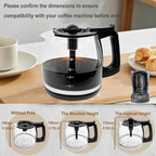 universal coffee pot replacement for 12 cup coffee maker, Compatible with Mr Coffee, Black&Decker, Hamilton Beach& most brand coffee maker in market, pls refer to detail for compatibility.