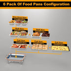 Chafing Dishes for Buffet 6 Pack, 9Qt Chafing Dish Buffet Set with Different Food Pans Combo, Food Warmers for Parties Buffet, Events & Weddings, Silver