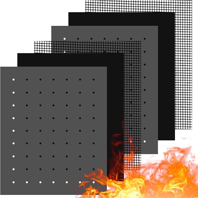6 Pack Reusable Liners for Toaster Oven Non Stick Fryer Mat Air Fryer Oven Liners Easy Clean Toaster Mat Compatible with Cuisinart, Ninja, Kalorik Microwave(12 x 14 Inch)