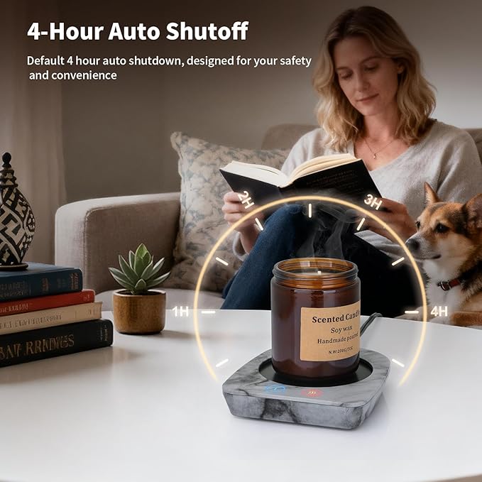 VOBAGA Mug Warmer, Coffee Cup Warmer for Desk Auto Shut Off After 4 Hours, Candle Warmer with Three-Temp Settings, Coffee Mug Warmer for Cocoa Tea Ideal Coffee Gift Birthday