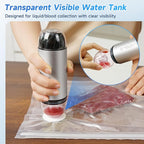 Compact Vacuum Sealer for Food (Incl. 30 Reusable Bags), Ice-Cooling Contact Portable Food Saver for Meal Prep, Camping & Kitchen Clutterealer with 60KPa Pro Suction