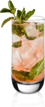 Vikko Drinking Glasses, 12 Oz Drinking Glasses Set of 6, Crystal Clear Glass Cups for Water or Juice, Highball Glass Tumbler & Water Glasses for Drinking