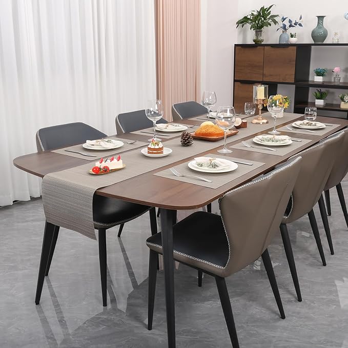 Myir JUN Placemats Set of 4, Vinyl Woven Placemats Place Mats Indoor Set of 4 Washable Table Mats Non-Slip Place mats for Dining Table (Golden Silver, Set of 4)