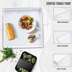 Spsyrine Decorative Tray, 13" Plastic Square Coffee Table Tray with Handles for Living Room, Ottoman, Bathroom Decor