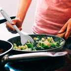 Silicone Spoon, Nonstick Kitchen Silicone Slotted Solid Spoons for Cooking Dishwasher Safe for Nonstick Cookware, Heat Resistant Grey Silicone Serving Spoon BPA Free for Mixing Stirring