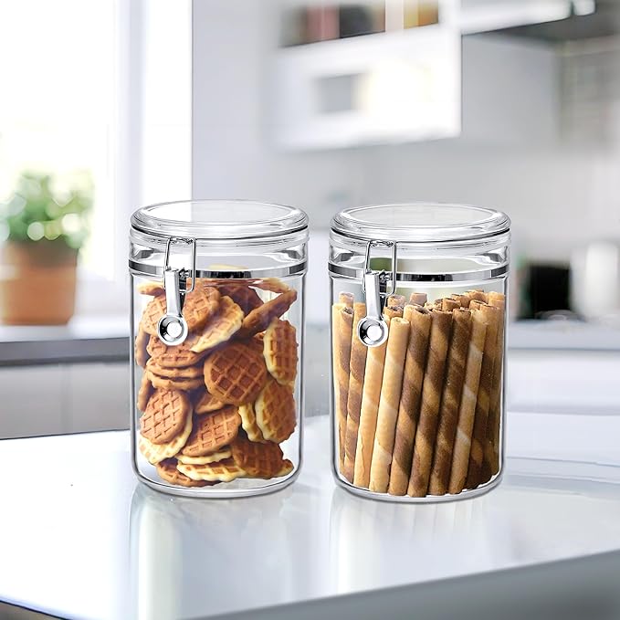 Amazing Abby Cathy - 56-Ounce Plastic Canister (Set of 3), Plastic Airtight Food Container, Stackable for Pantry Storage, BPA-Free and Shatter-Proof, Perfect for Home and Commercial Use