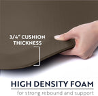 KANGAROO Thick Ergonomic Anti Fatigue Mats for Kitchen Floor, 48x20, Cushioned Standing Office Desk Mat, Waterproof Scratch Resistant Topside, Supportive All Day Comfort Padded Foam Rugs, Cappuccino