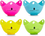 Egg Poacher – COZILIFE Silicone Egg Poaching Cups with Ring Standers, For Microwave or Stovetop Egg Cooking, Kraft Box Packing, BPA Free, Pack of 4