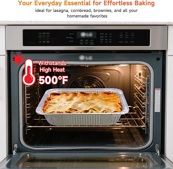 Aluminum Pans with Clear Lids 9x13-10 Pack Aluminum Foil Pans, Heavy Duty Disposable Pans for Cooking, Storing, Prepping, and Freezing Food