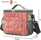 FlowFly Insulated Reusable Lunch Bag Adult Large Lunch Box for Women and Men with Adjustable Shoulder Strap,Front Zipper Pocket and Dual Large Mesh Side Pockets,DigitalCamo