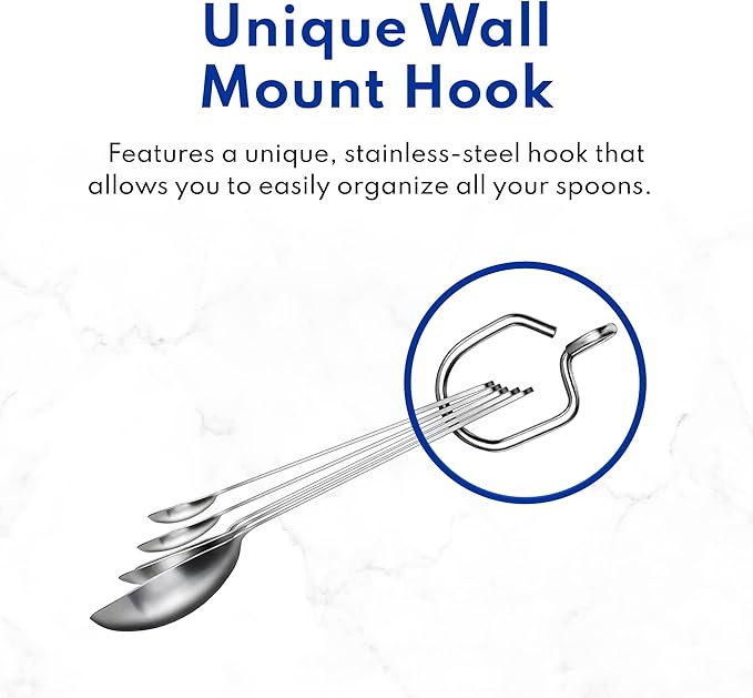 New Star Foodservice 43129 18/8 Stainless Steel Measuring Spoons (Set of 5), Silver