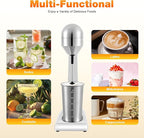 Milkshake Maker Single Head Electric Drink Mixer Commercial Milkshake Blender, 100W Stainless Steel Smoothie Mixer For Making Yogurt, Milk, Cocktails, Smoothies (Single Head,100W)