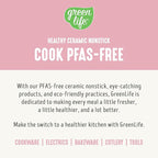 GreenLife 8 Piece Ceramic Nonstick Cookware Set, Induction Suitable Non Toxic PFAS-Free Pots & Pans, Dishwasher Safe, Cooking Set, Stock Pot, Saucepans & Frying Pans, Kitchen Cooking, Light Pink