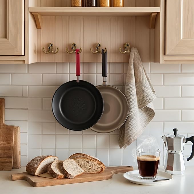 Coat Hooks Wall Hooks for hanging - 15 pack Bronze Double Prong Hook Wall Mounted - Great for Living Room, Bedroom, Entryway, Closet for Coat, Bag, Towel, Hat, Key, Cup, Heavy-Duty, Easy to Install