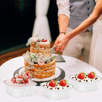 120pack 5oz Mini Cake Pans with Lids,LNYZQUS Foil Cupcake Cups Small Brownie Baking Tins,Square Disposable Ramekins Mini Cheesecake Containers Muffin Holders-White