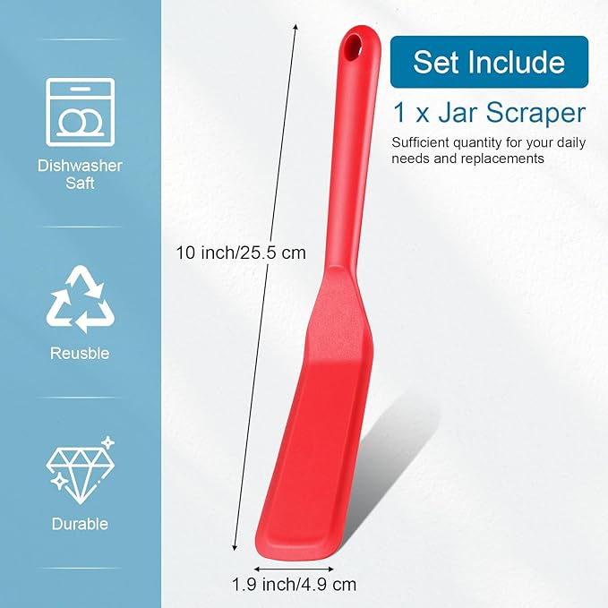 Crepe Spatula Narrow Silicone Thin Spatula Omelet Turner Multifunctional Long Heat Resistant Cooking Non Stick Pancake for Omelet Crepes Cooking Egg Burgers Pizza Pancake Steak(Red)