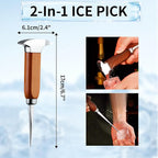 Ice Pick Tool with Wood Handle, Stainless Steel Ice Picks for Breaking Ice, Ice Carving Tools Bar Tools for Kitchen, Bars, Bartender, 6.7 Inch