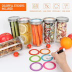 24 oz Wide Mouth Mason Jars 6pack, Glass Tall Mason Jars 24 oz with Airtight lids and Bands for Canning, Preserving, Fermenting, Pickling, DIY Projects (24 fl. oz, Set of 6)