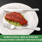 40 Pcs Silverware Set for 8 with Water Cube Handle design, Food Grade Stainless Steel Flatware Set, Eating Utensils Sets Include Fork/Knife/Spoon, Reusable Cutlery Set, Dishwasher Safe