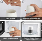 Non-Stick Ceramic Egg Cooker,Quick Scrambled Egg Maker with Silicone Sleeve for Easy Grip and Heat Protection,Microwave Egg Cooker Holds Up to 4 Eggs for Mug Cake, Muffin, Omelet