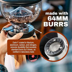 AllGround Sense All Purpose Home Coffee Grinder - Residential Grinder - Made in Italy - By Fiorenzato (Deep Black)