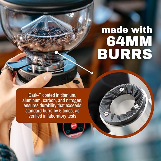 AllGround Sense All Purpose Home Coffee Grinder - Residential Grinder - Made in Italy - By Fiorenzato (Copper w/Black)