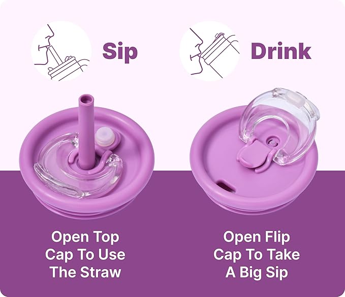 VINUR 40 oz Tumbler with Handle and Straw Lid-Reusable Stainless Steel Insulated Tumbler Cup for Water Coffee, Leakproof Travel Mug with Rubber Base(Lilac Purple)