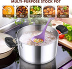 8-Qt Stock Pot, E-far 3-Ply Stainless Steel Stockpot with Lid for Cooking Simmering Soup Stew, Heavy Duty Cookware Works w/Induction, Non-toxic & Corrosion Resistant, Dishwasher Safe