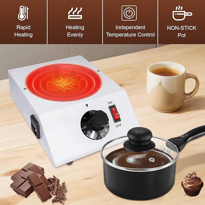Chocolate Melting Pot Chocolate Tempering Machine Electric Chocolate Melter, 80W Chocolate Melting Machine Melter Pot