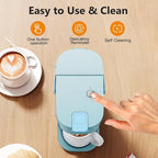 Single Serve One Cup Coffee Maker, for K Cups and Grounds, Mini Coffee Maker with Portable Handle, 6 to 12 Oz Brew Size, for Travel, Camping, Office, RV and Dorm, 120V, Aqua