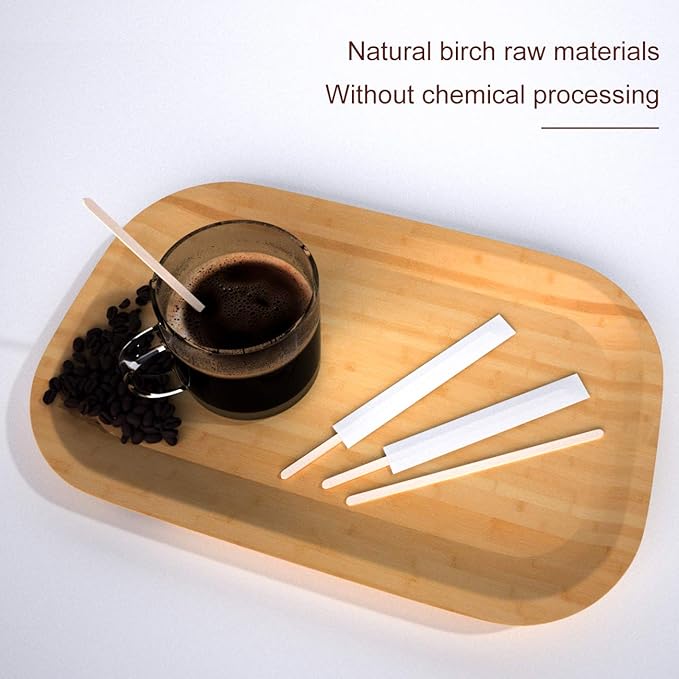 7.5 Inch 500 Pcs Individually Wrapped Coffee Stirrers, Paper Wrapped Coffee Stir Sticks, Wrapped Stir Sticks, Tea and Hot Chocolate Gifts