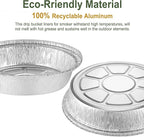 9" Aluminum Foil Pans with Clear Lids 50 Pack,Heavy Duty Disposable Containers for Roasting,Storing,Baking,Cooking, Deep Dish Pie Pans, Recyclable