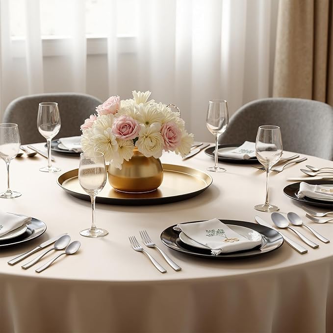 HIKAA Forged Silverware Set Stainless Steel Flatware Set,Service for 8,Matte Satin Polished Cutlery Set, with Serving Set and Metal Organizer (Matte Silver 45PCS)