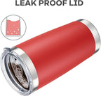 20 oz Tumbler with Lid Stainless Steel Insulated Tumblers Bulk Double Wall Vacuum Cups Powder Coated Travel Mug Keep Drinks Cold and Hot, Wine Red, 12 Pack