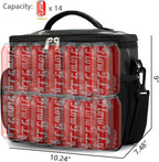 FlowFly Insulated Reusable Lunch Bag Adult Large Lunch Box for Women and Men with Adjustable Shoulder Strap,Front Zipper Pocket and Dual Large Mesh Side Pockets,BlackCamo