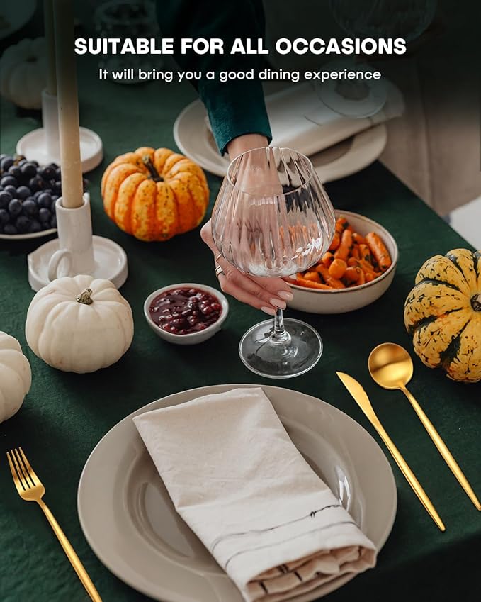 EUIRIO 30-Piece Silverware Set for 6, Stainless Steel Flatware Set Matte Gold, Modern Brushed Thick Cutlery Set with Spoons Forks and Knives, Utensil Sets for Home Kitchen Hotel, Dishwasher Safe